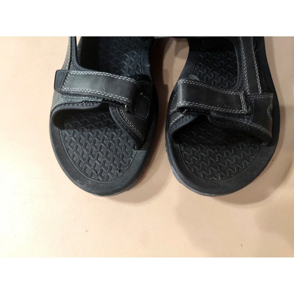 Eddie Bauer Sandals Men'‎ 9M Holman Strappy Gray Faux Leather Open Toe Casual